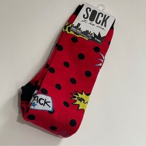 Sock it to me Blamo Whack Funky Red Polka Dot Knee High Socks